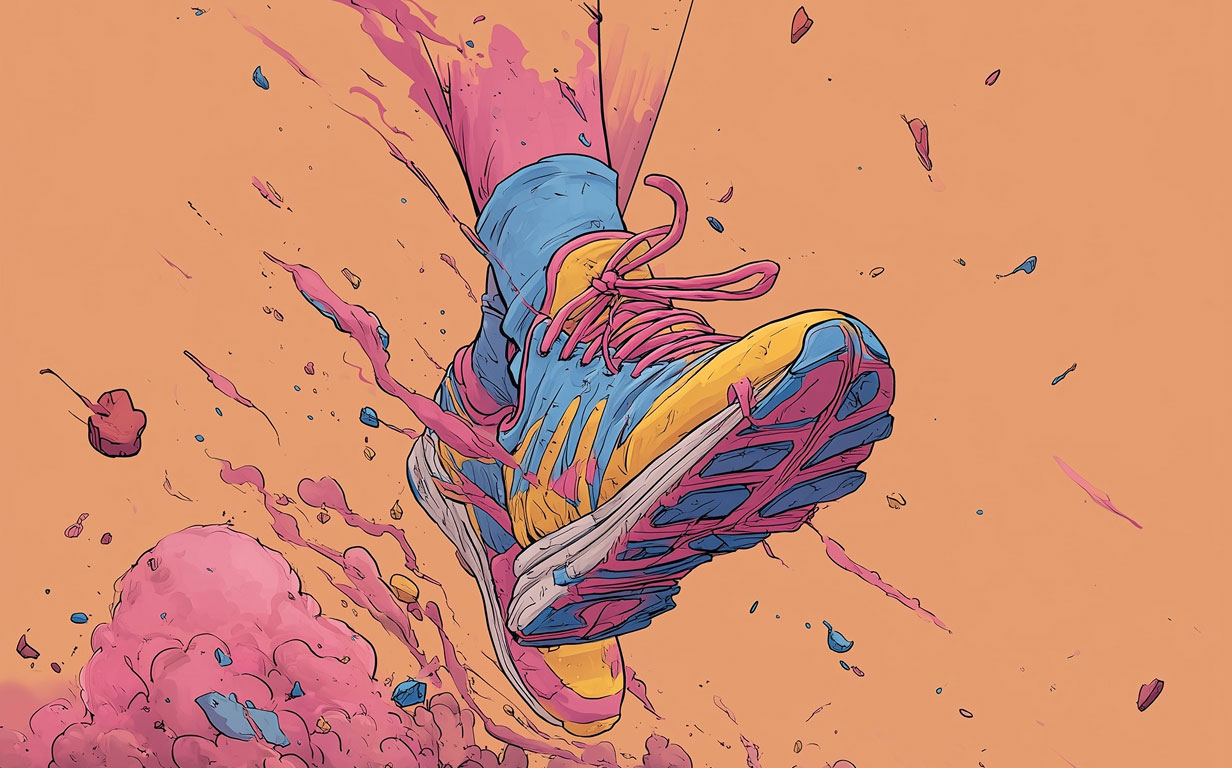 Image of sneakers running