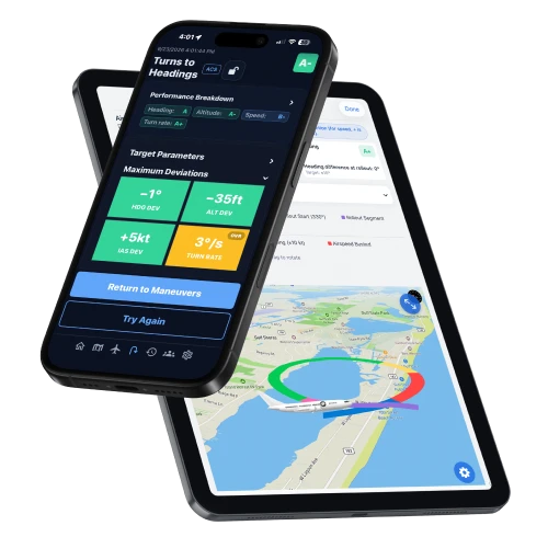 FlytWERX app showing flight training performance feedback