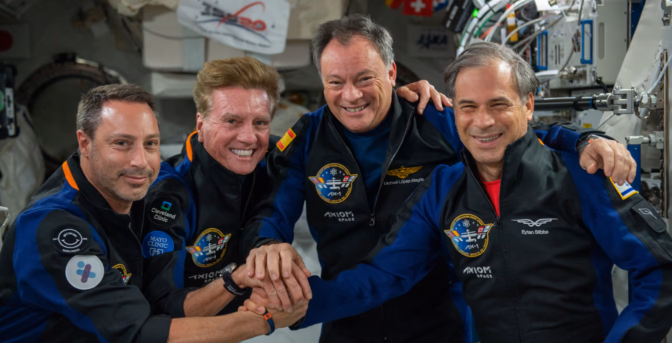 Axiom Space Ax-1 crew on the International Space Station
