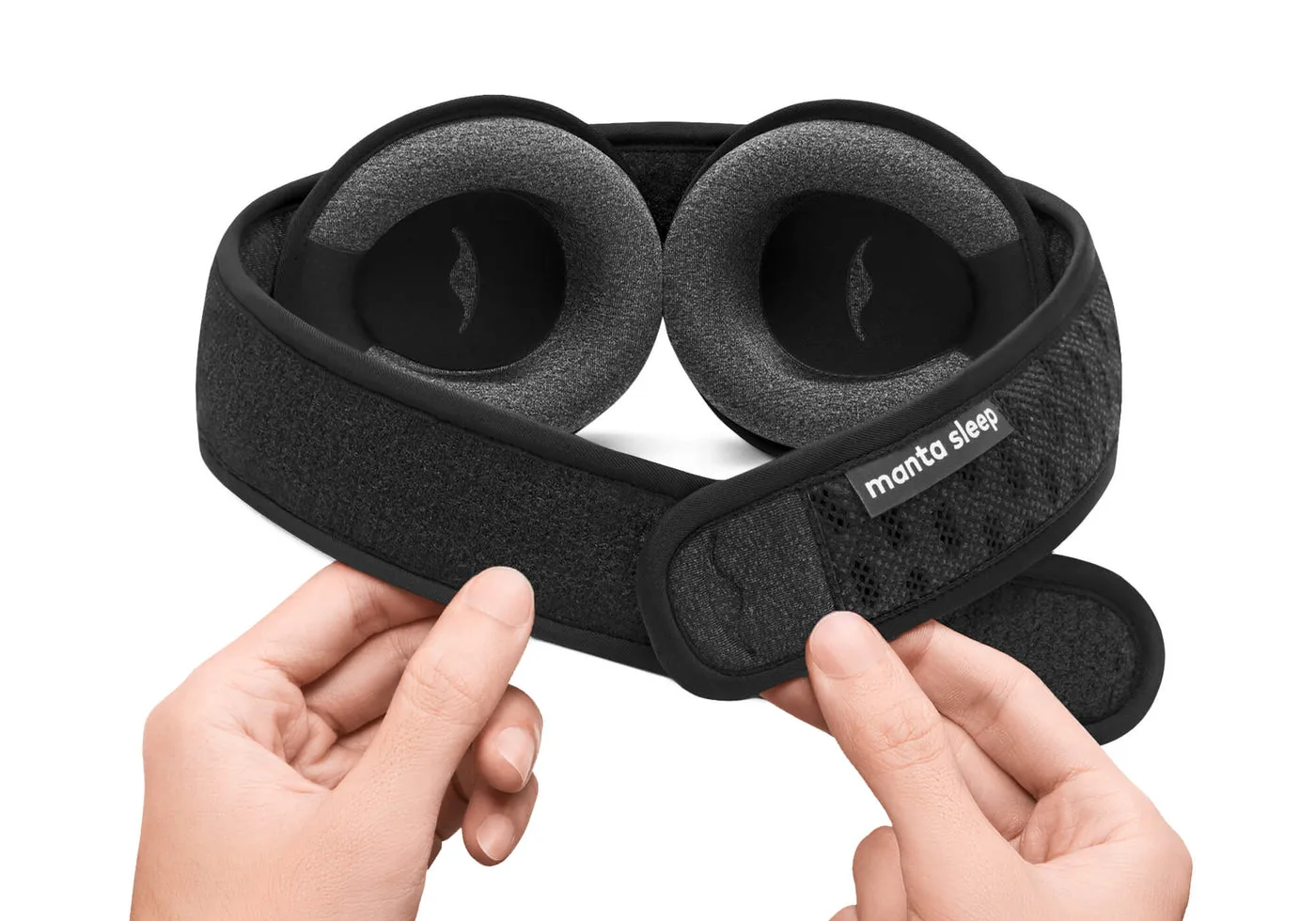 Hands adjusting the Manta Sleep PRO strap