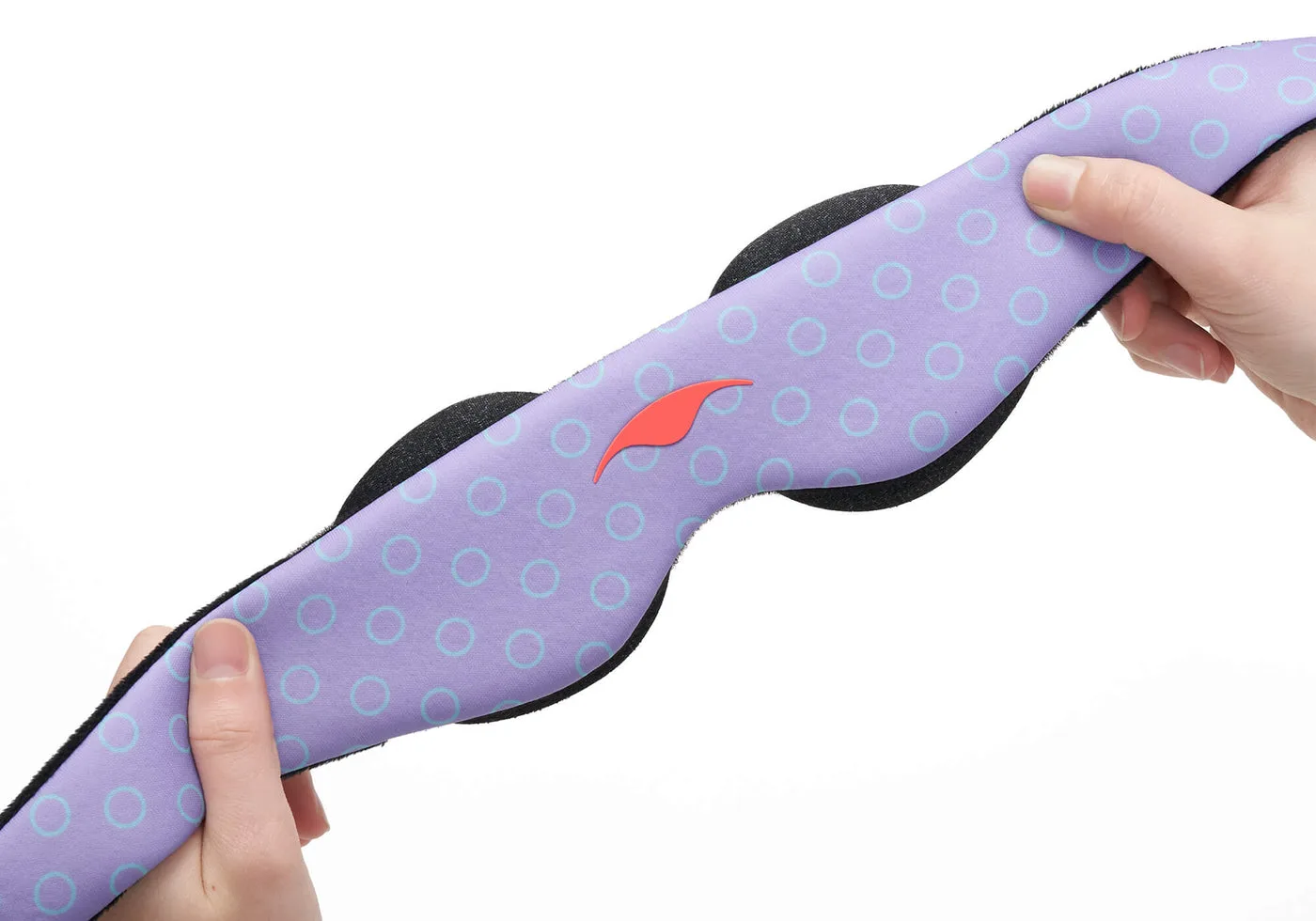Hands stretching the Manta Kids Sleep Mask strap