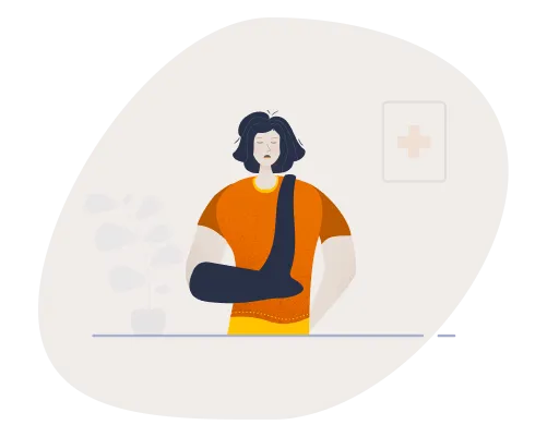 Shift worker with an arm in a sling, illustrating the higher risk of accidents and injuries on night shifts