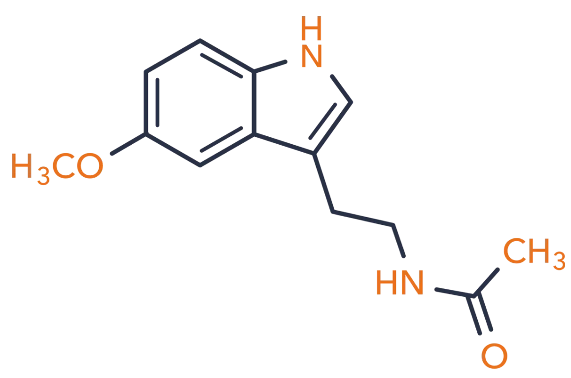 Melatonin tablets and a clock illustrating the right type, dose, and timing of melatonin for jet lag