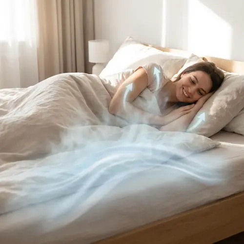 bed fan under sheets