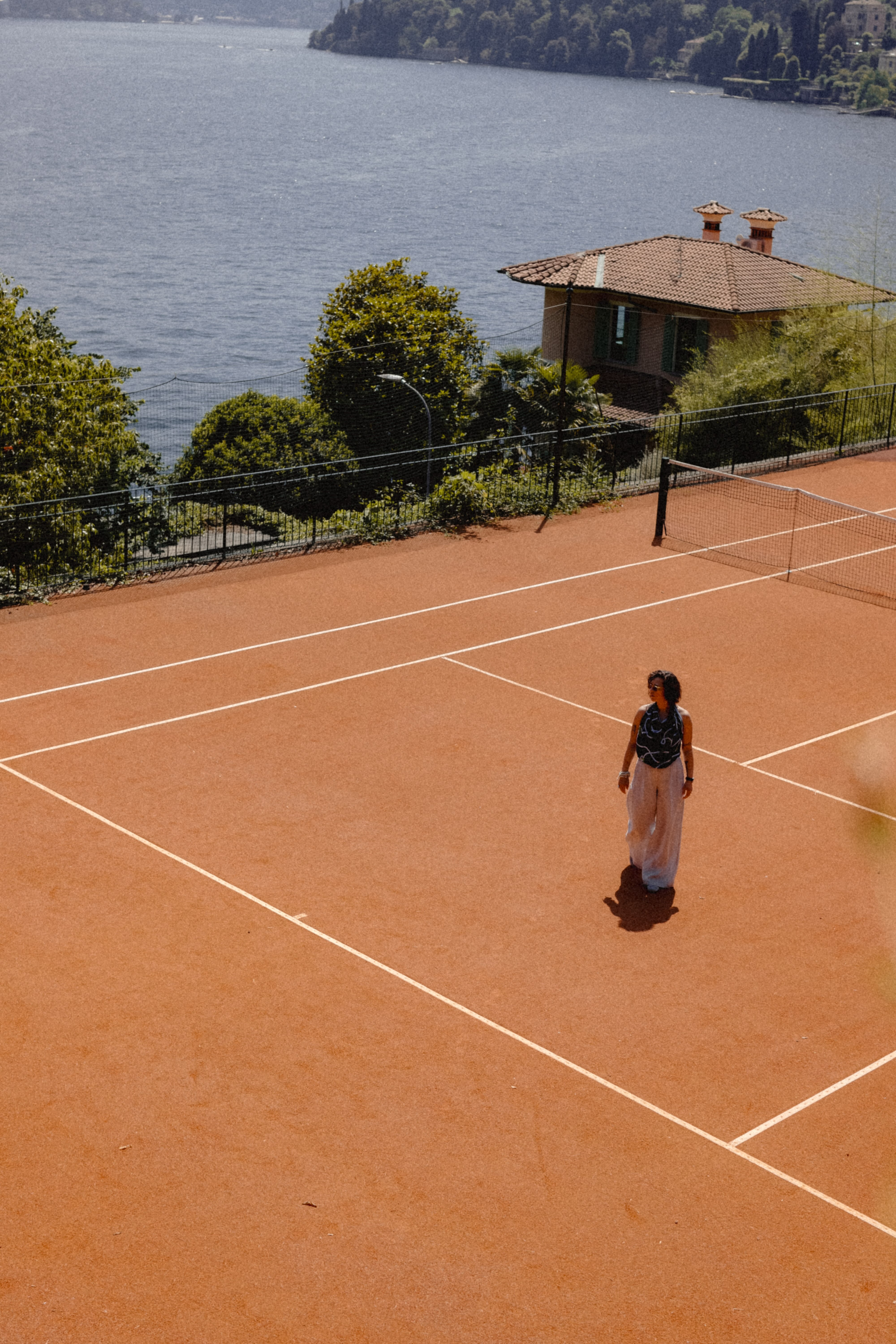 Passalacqua &mdash; alone on the clay tennis court above Lake Como