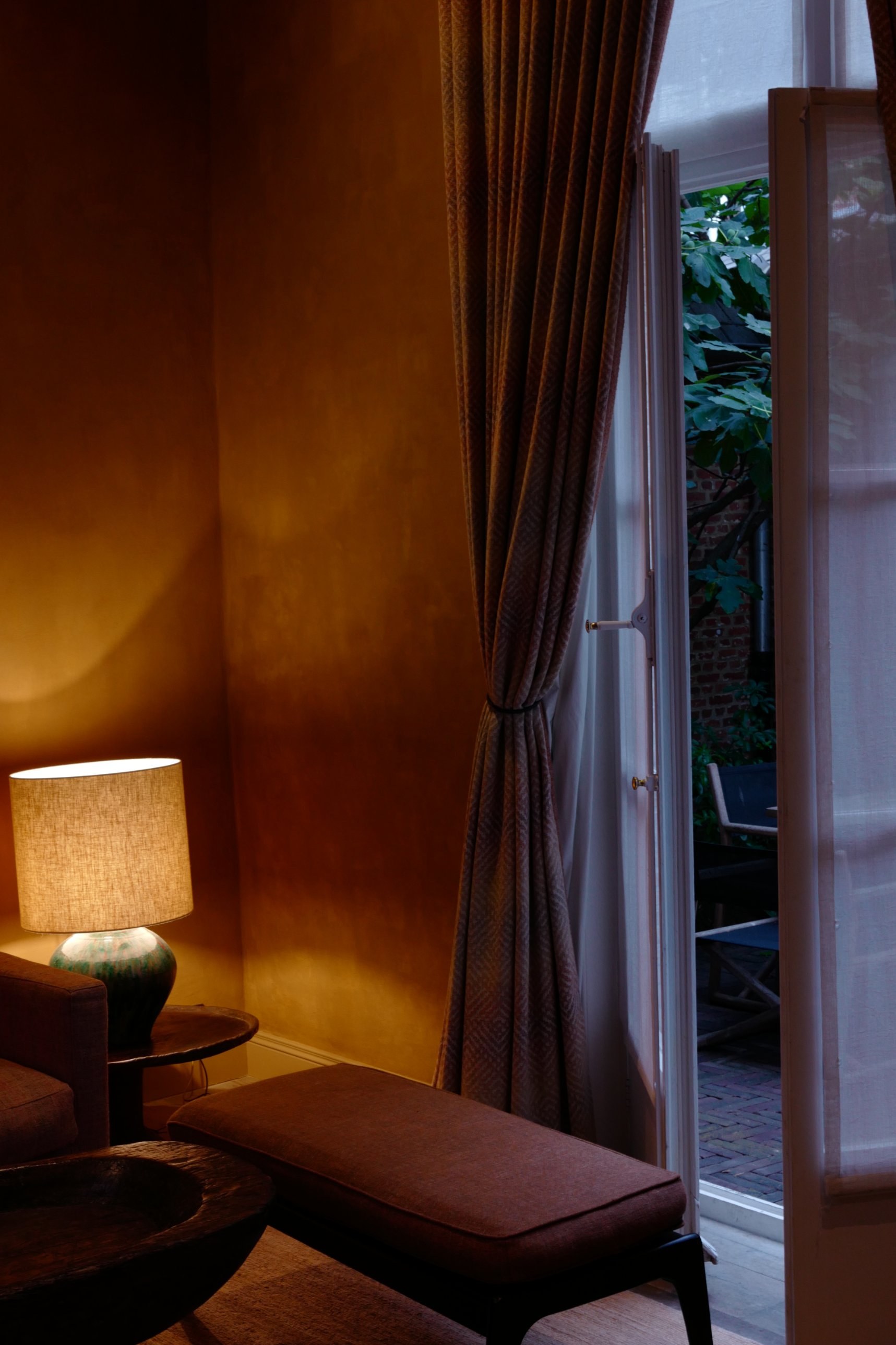 Our junior suite, the door open to a small terrace