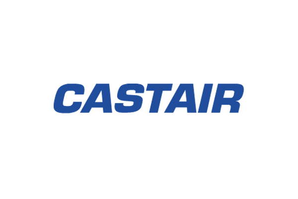 CASTAIR brand name in bold blue letters on a white background.