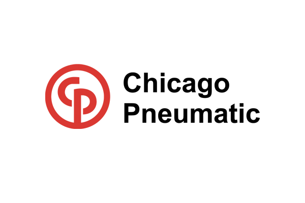 Chicago Pneumatic logo featuring a red circular emblem with stylized letters C and P, next to the text 'Chicago Pneumatic' in black.
