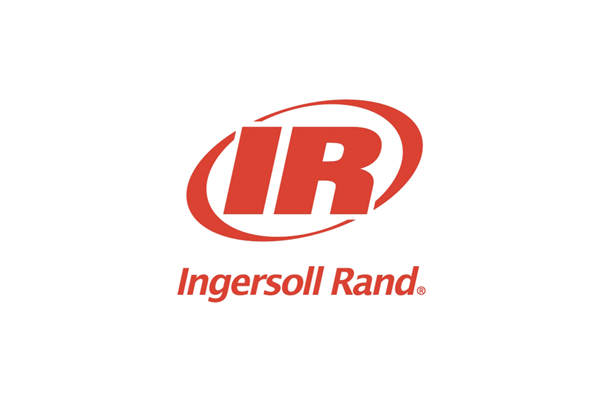 Ingersoll Rand logo in red with stylized letters IR encircled by a swoosh.