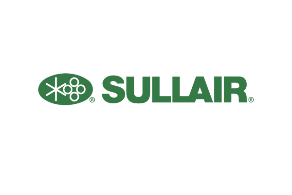 Sullair company logo with stylized green emblem and bold green text.