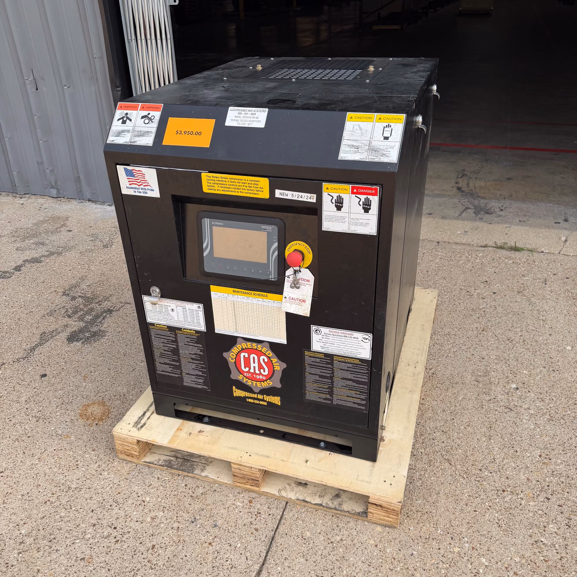 10 HP permanent magnet enclosed rotary screw air compressor