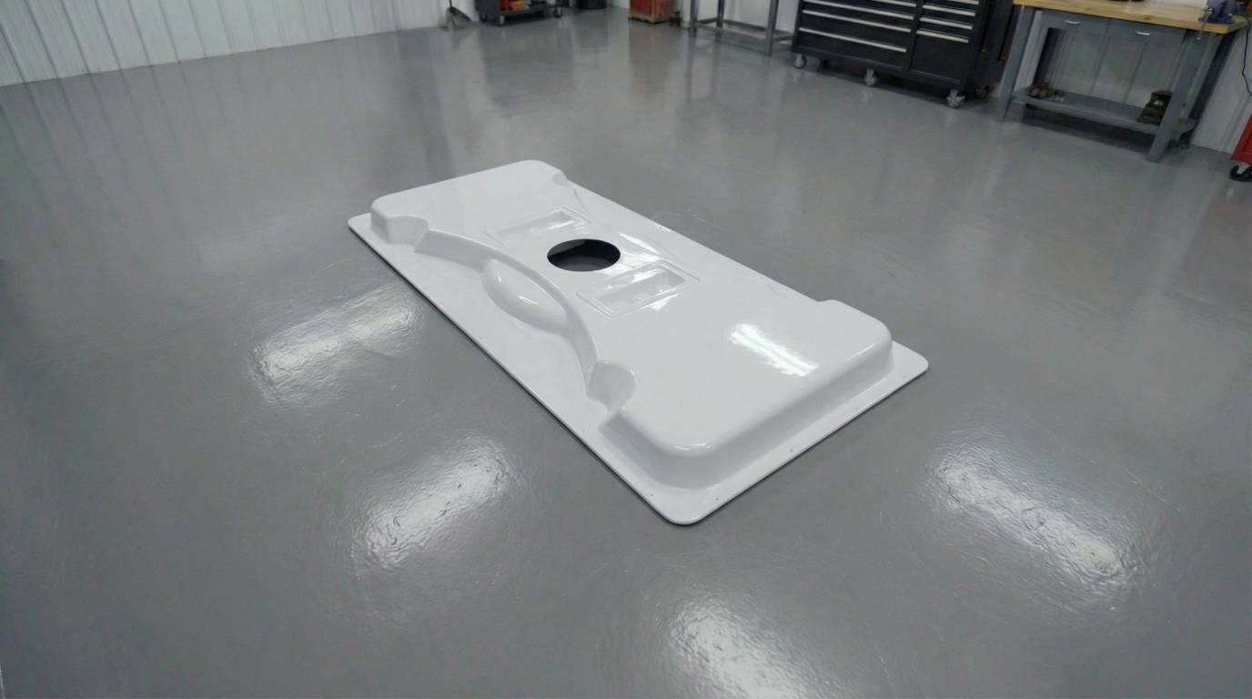 Formed ceiling for ambulance conversion made on vacuum forming machine