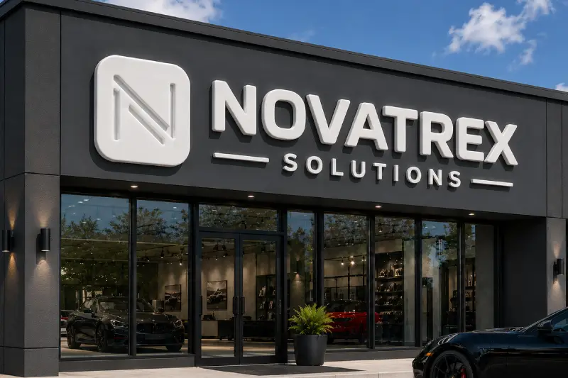 Large vacuum formed storefront sign with rounded 3D lettering, seamless thermoformed plastic construction, smooth radiused edges and premium architectural branding installed on a modern commercial building.