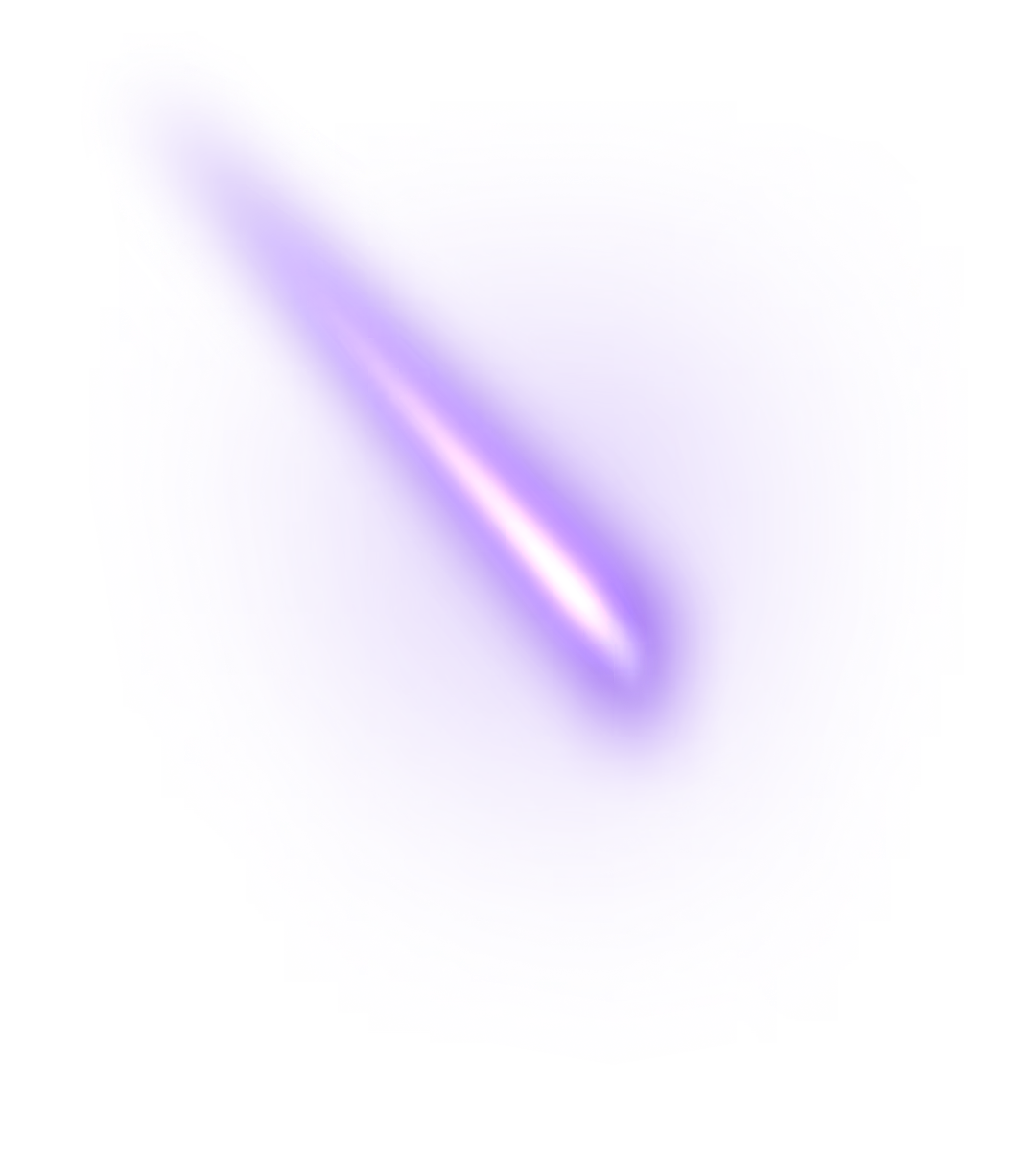 Soft glowing diagonal light blur with purple and pink hues fading outward on black background.