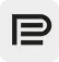 Black geometric logo composed of letter P and three horizontal bars on white background.