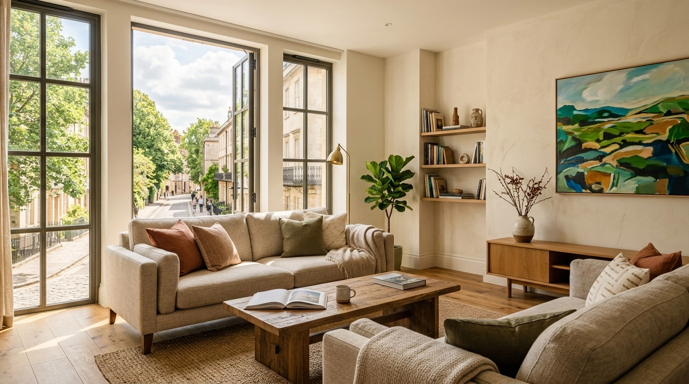 Upscale Short-Term Rental Living Room