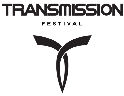 Transmission company logo featuring stylized black geometric shapes beneath the word TRANSMISSION in bold uppercase letters.