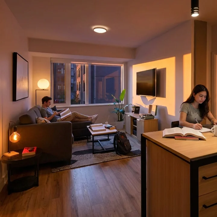Ottawa university students studying at the suite in Revalie Ottawa student housing