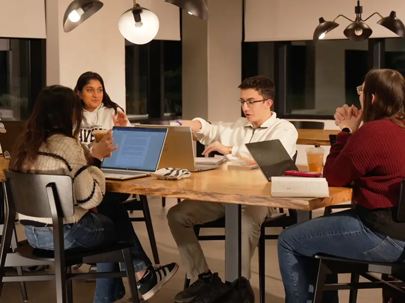 Ottawa university students studying at Revalie Ottawa library