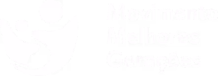 Logo with a stylized figure embracing another figure next to the text 'Movimento Melhores Gerações'.