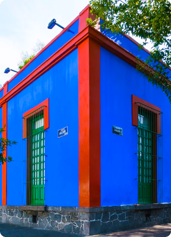 Blue corner of Frida Kahlo's Casa Azul