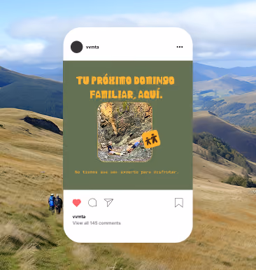 Publicación de Instagram — 'Tu próximo domingo familiar, aquí'