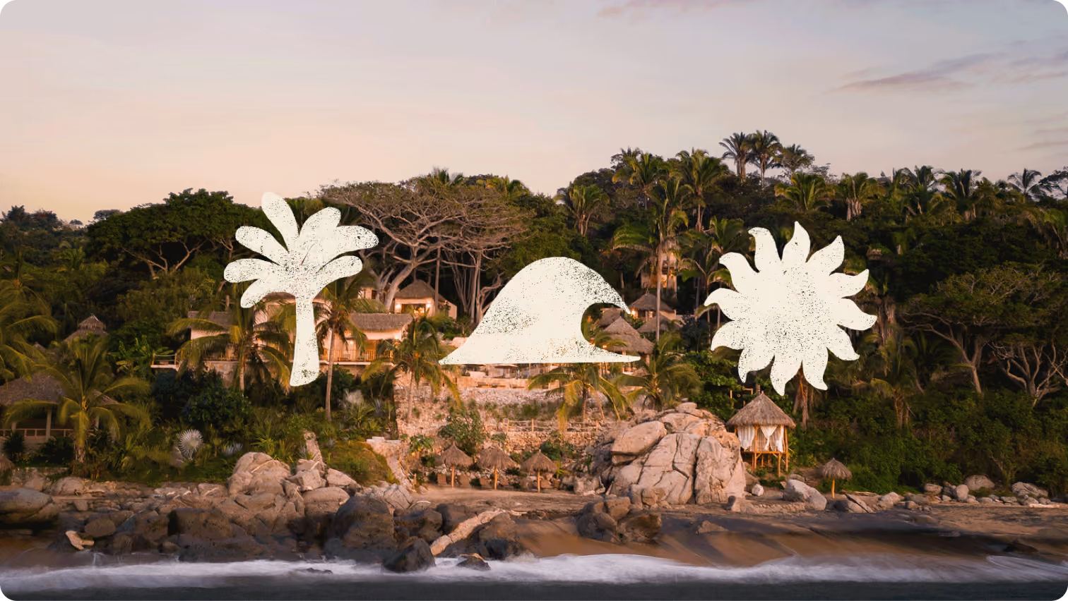 La Joya Sayulita villa on the coast with illustrated doodles