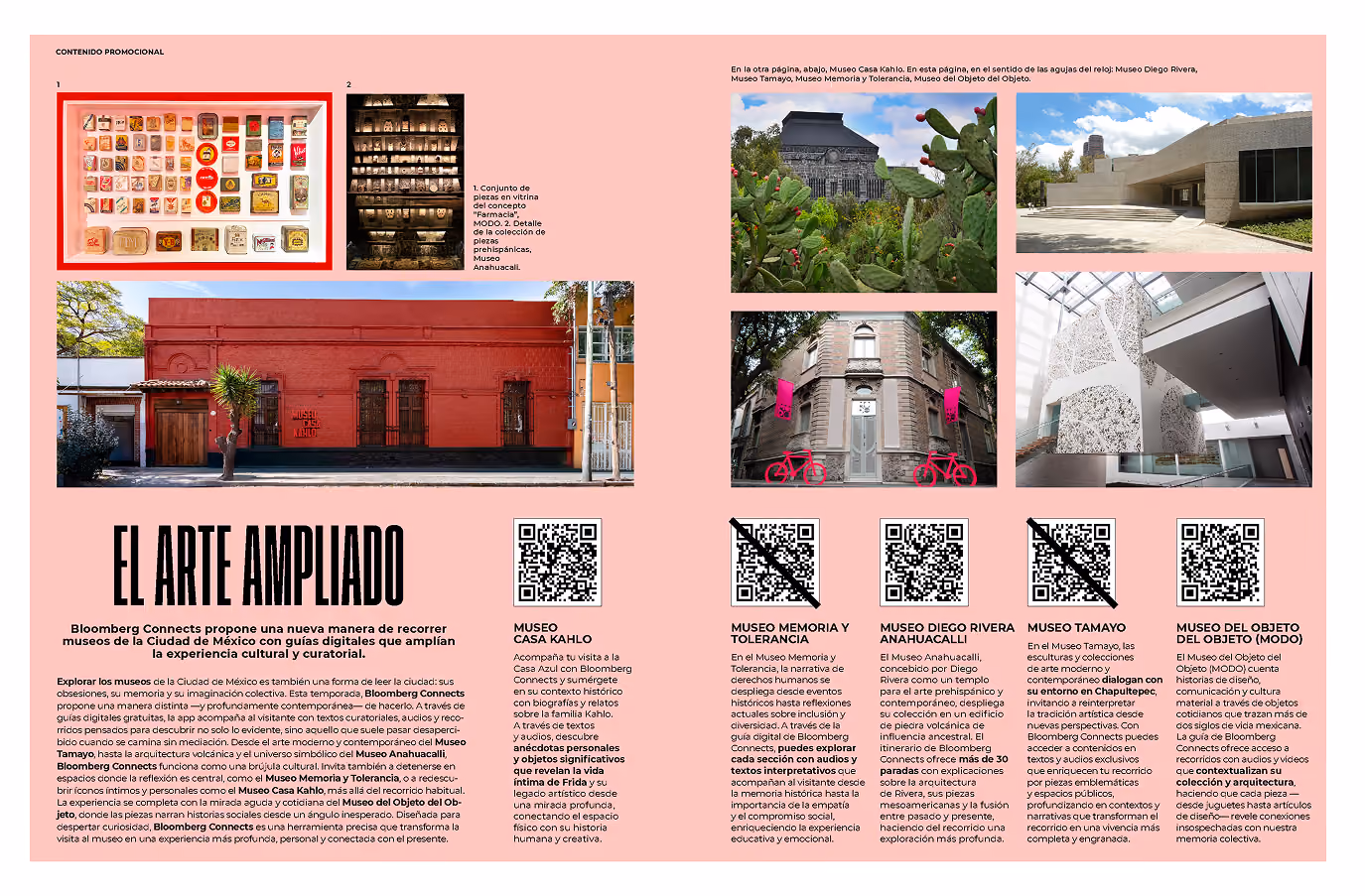'El Arte Ampliado' magazine spread for Bloomberg Connects