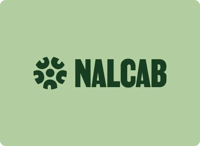 NALCAB logo on sage green