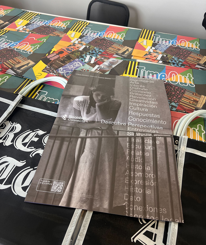 Time Out and T Magazine spreads with Bloomberg Connects ads