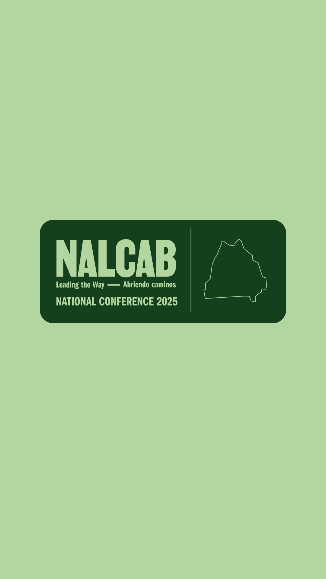 NALCAB National Conference badge on green