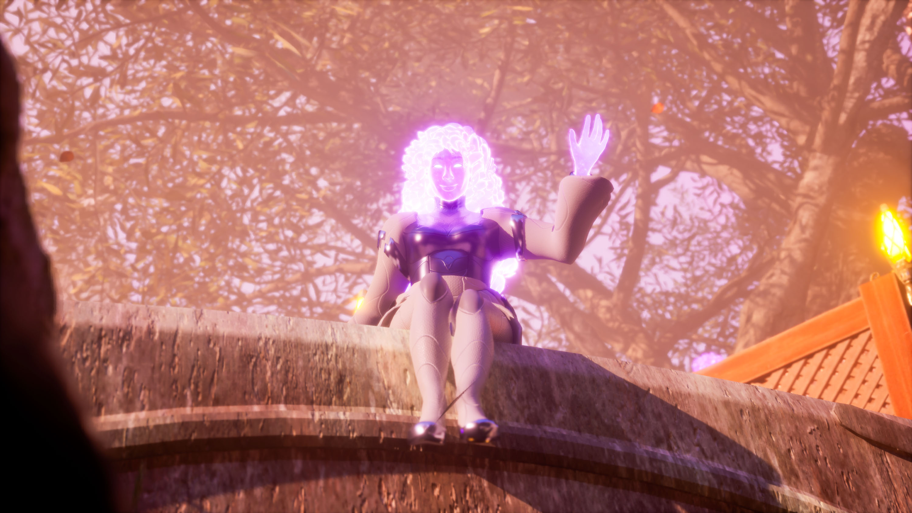 Wisdom seated, waving to the Set Apart One.