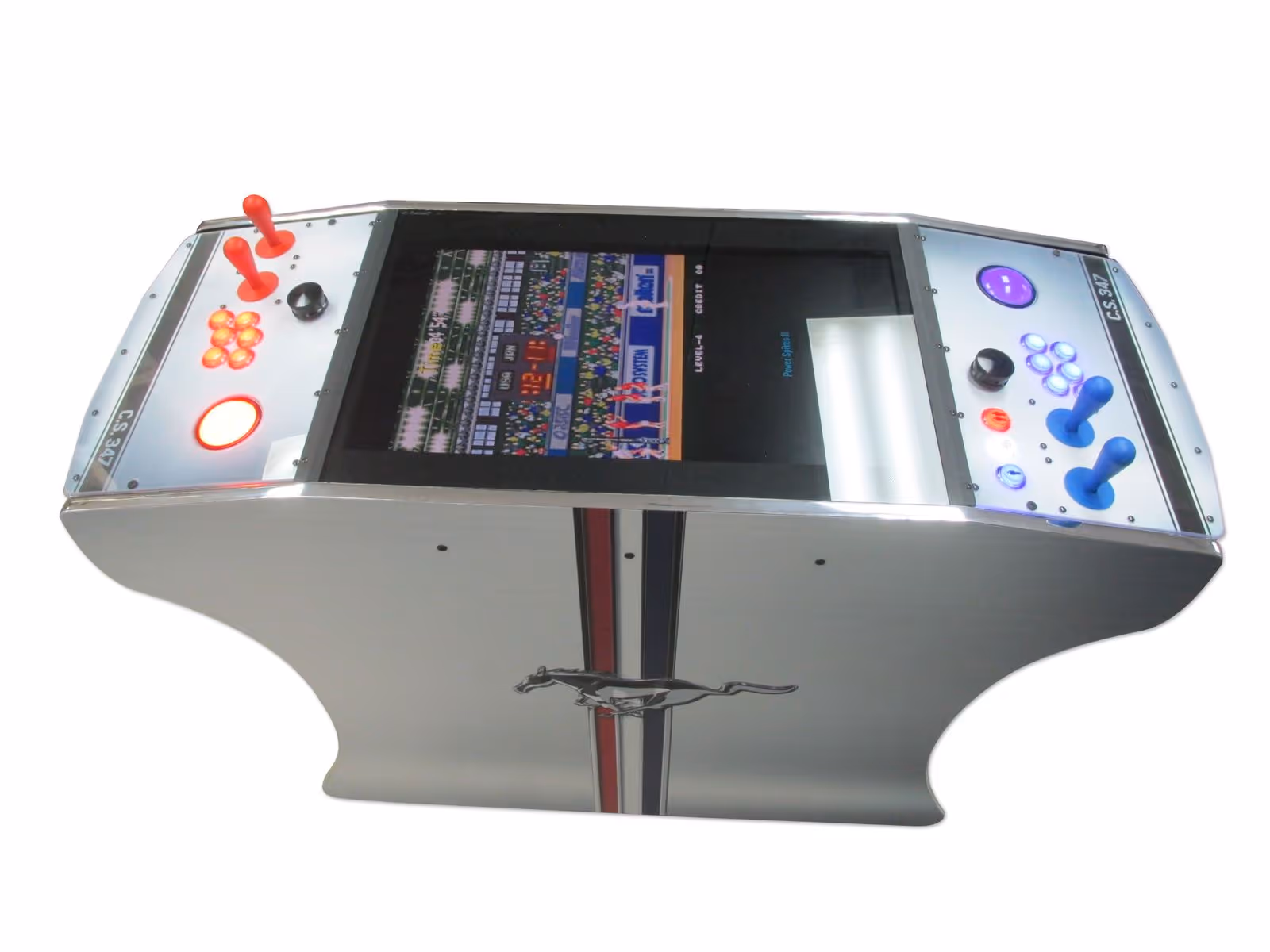 2-Person Cocktail Table with lighted buttons, lighted trackball, standard joysticks, spinners