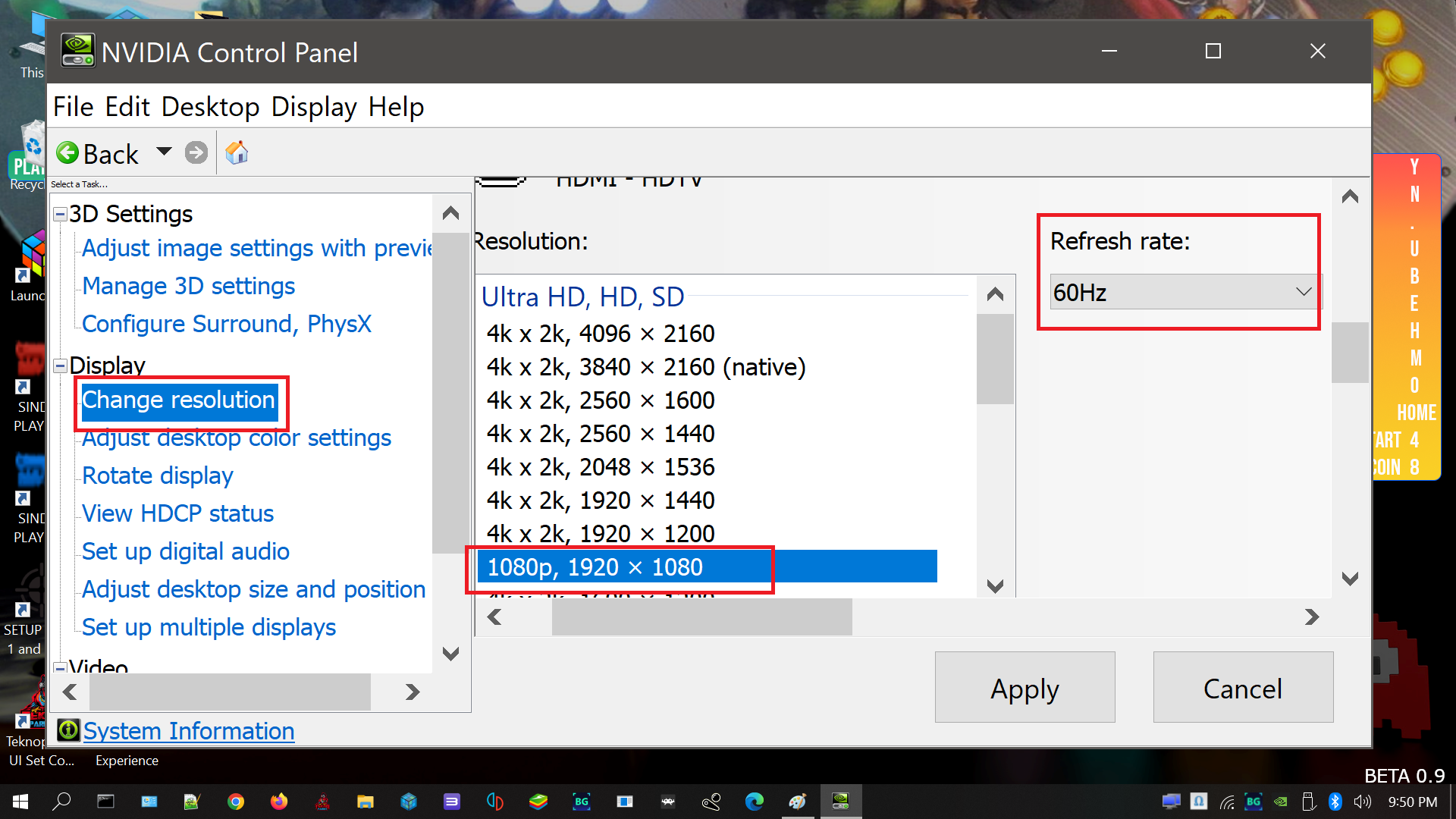 NVIDIA Control Panel Screenshot