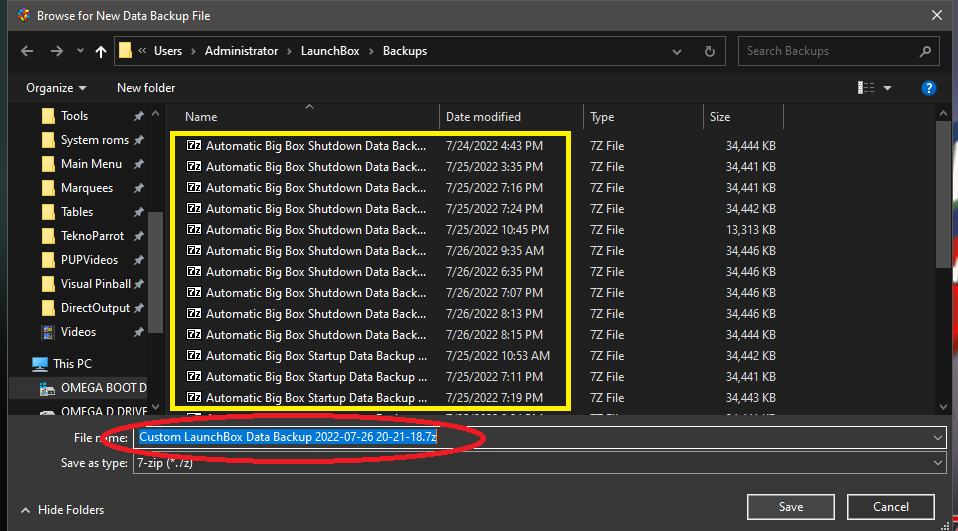 LaunchBox XML File Backup