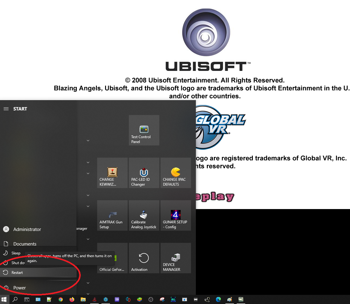 Power Icon From Windows Start Menu