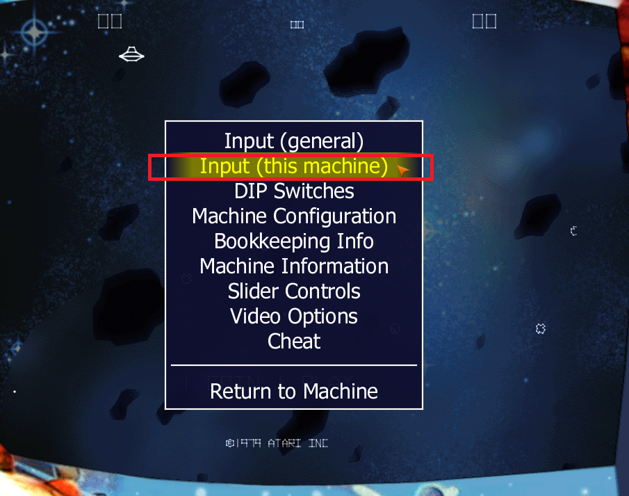 MAME Player Menu