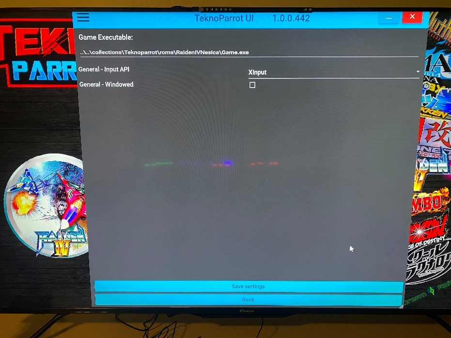 TeknoParrot Game Settings - Xinput
