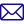 Blue outlined envelope icon on a white background, representing email or messaging.