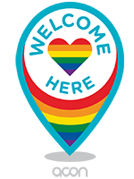 LGBTQ+ Welcome Here logo