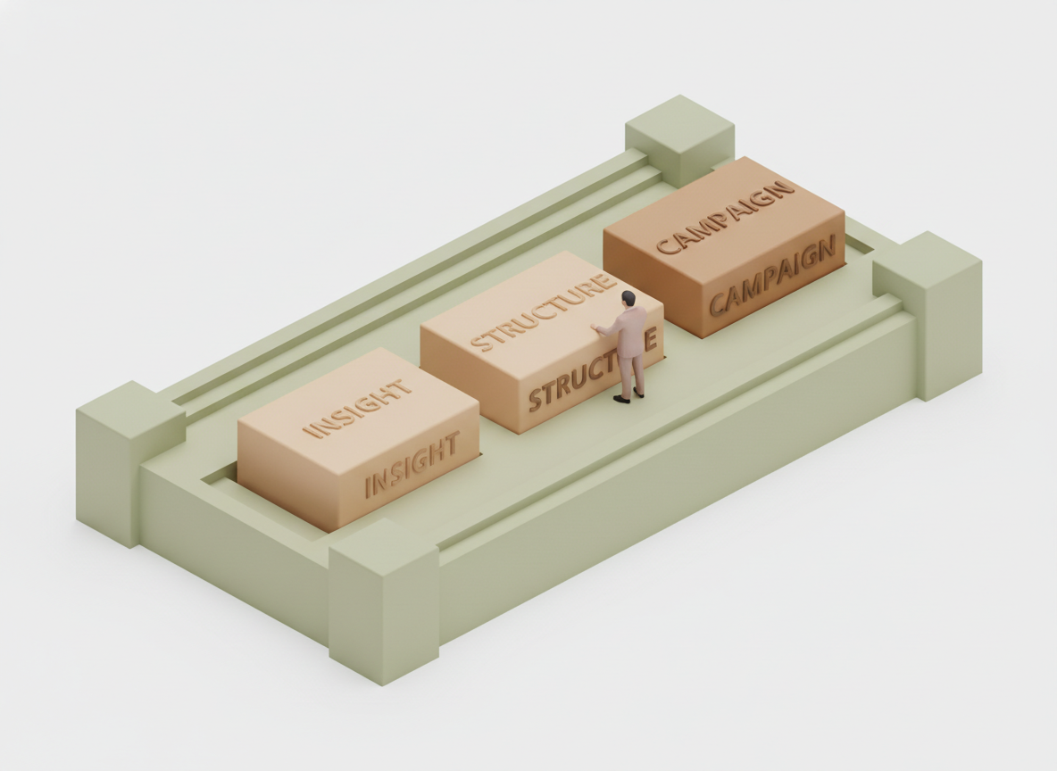 Isometric illustration of narrative and campaign structure