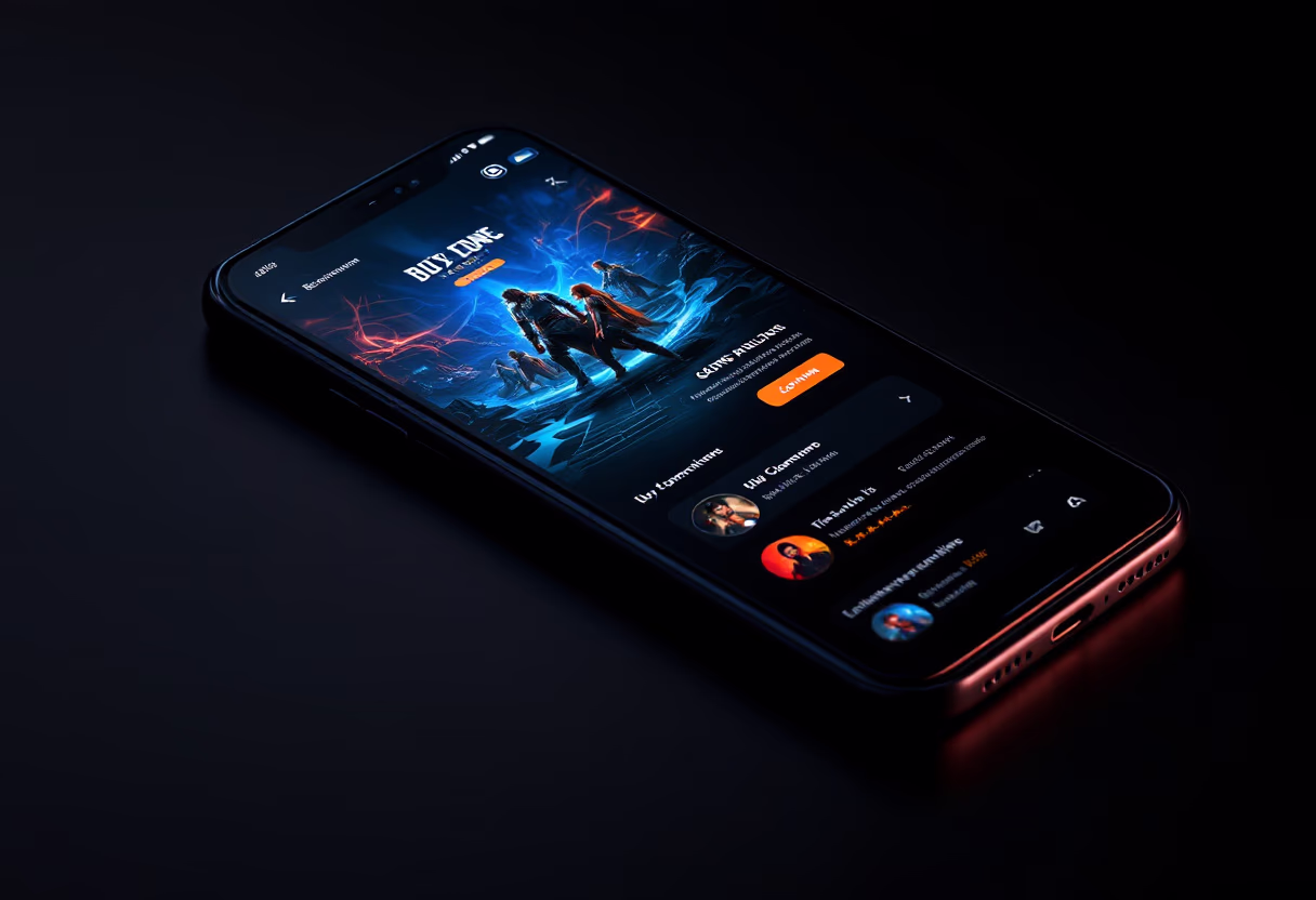 [digital project] image of game ui spread across a smartphone