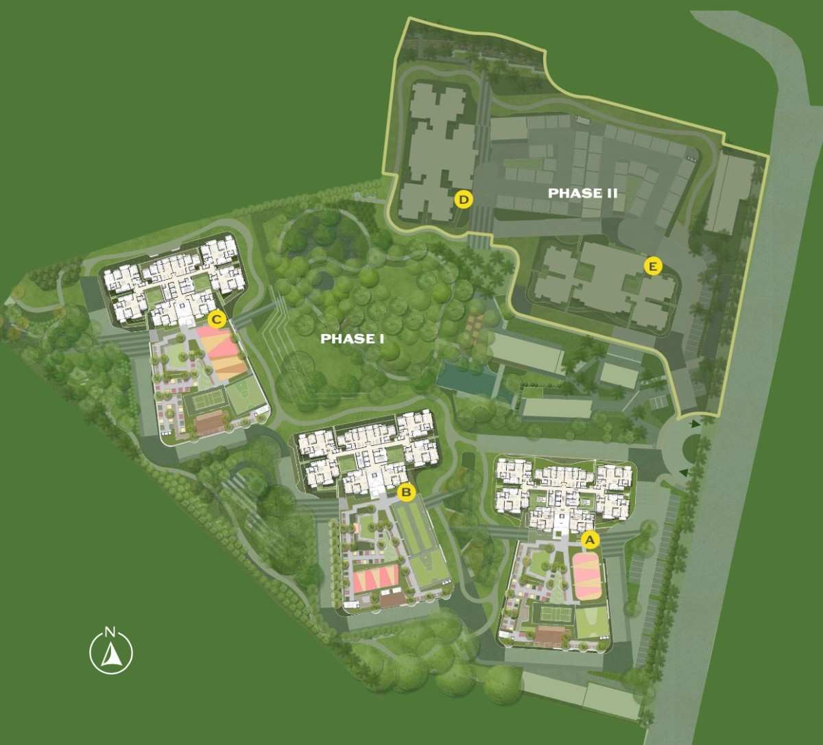 master plan of alembic cloud forest showing 3 blocks alembic cloud forest master plan