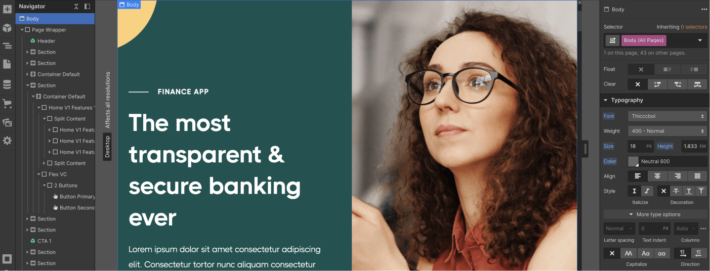 Typography - Startup X Webflow Template