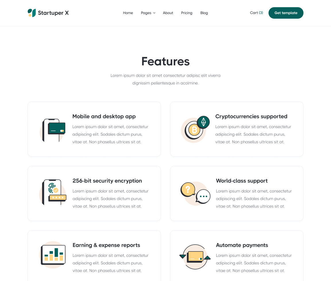 Features - Startuper X Webflow Template