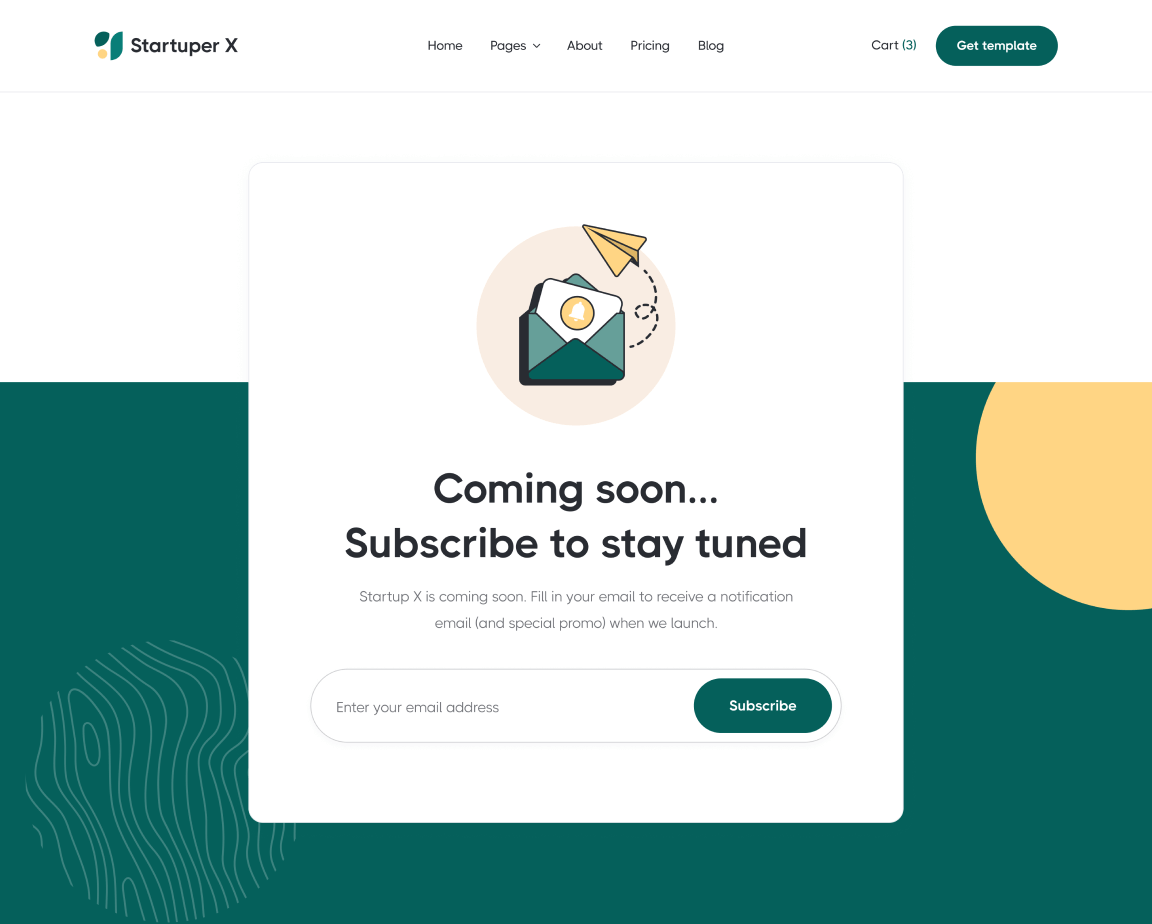Coming Soon - Startuper X Webflow Template