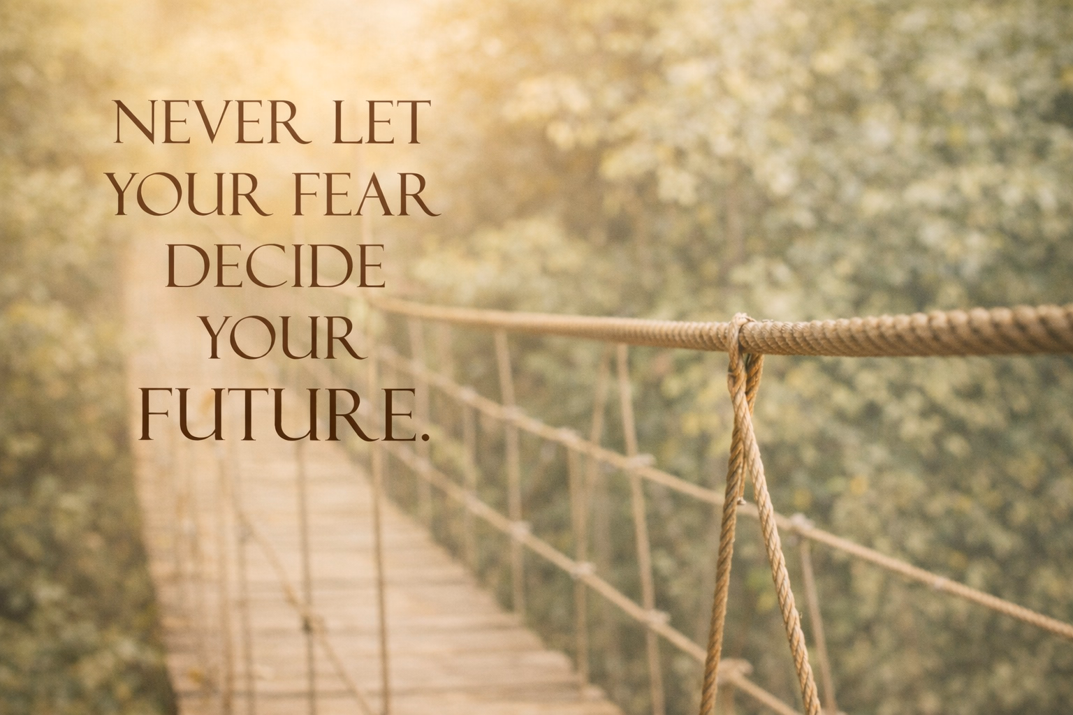 Bridge with motivational quote about future
