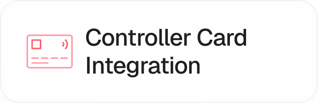 Icon of a controller card next to the text 'Controller Card Integration'.
