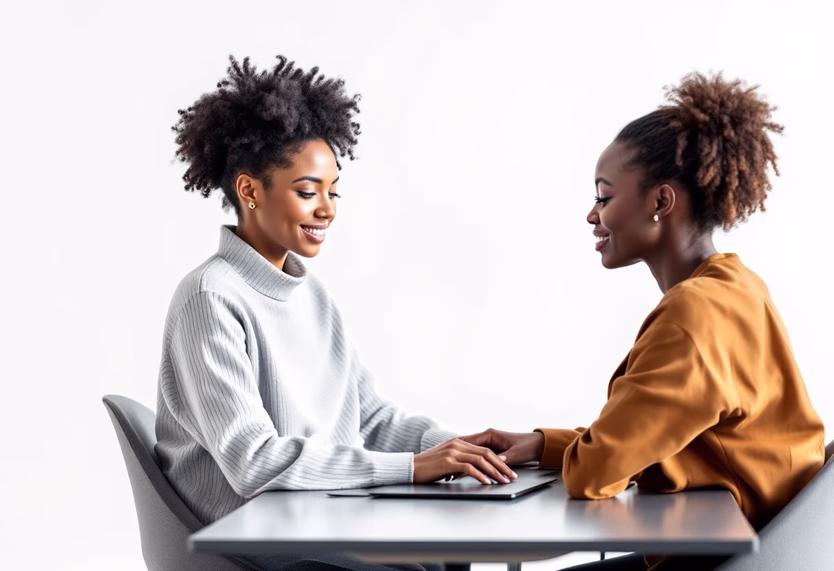 [interface] image of employee interacting with hr software (for a hr tech)