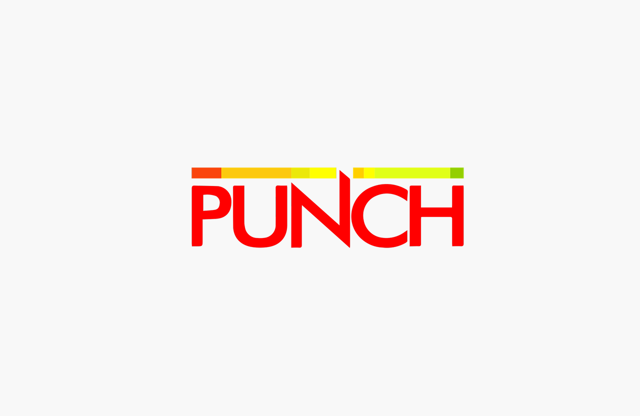 Logo displaying the word PUNCH in bold red letters with multicolored horizontal bars above.